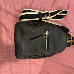 Black Leather Crossbody Bag